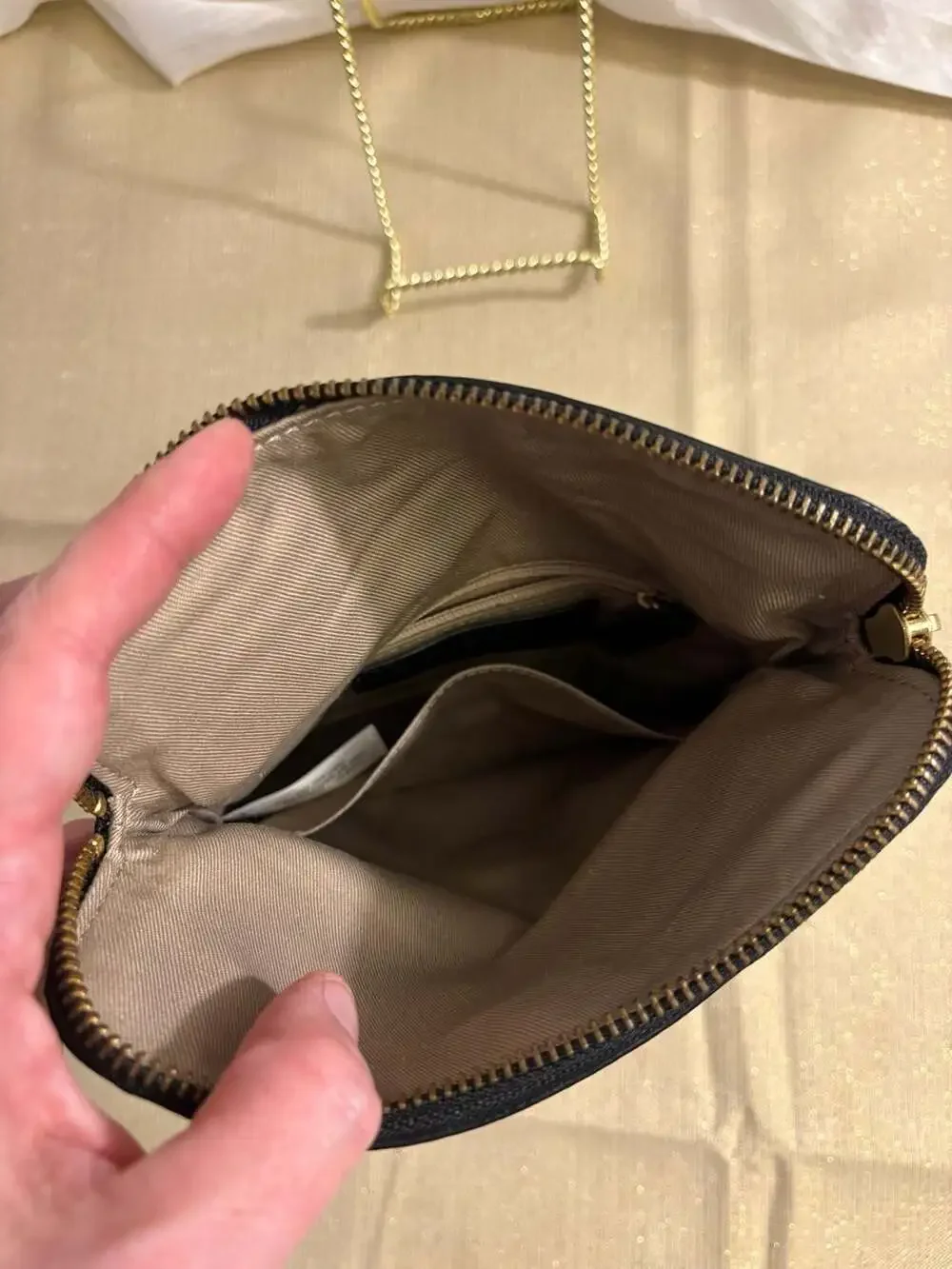 Talbots Black Pebbled Leather Foldover Clutch Bag Purse with Wristlet Strap